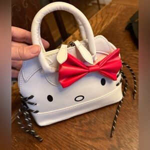 Hello Kitty Mini Satchel White Purse with Red Bow